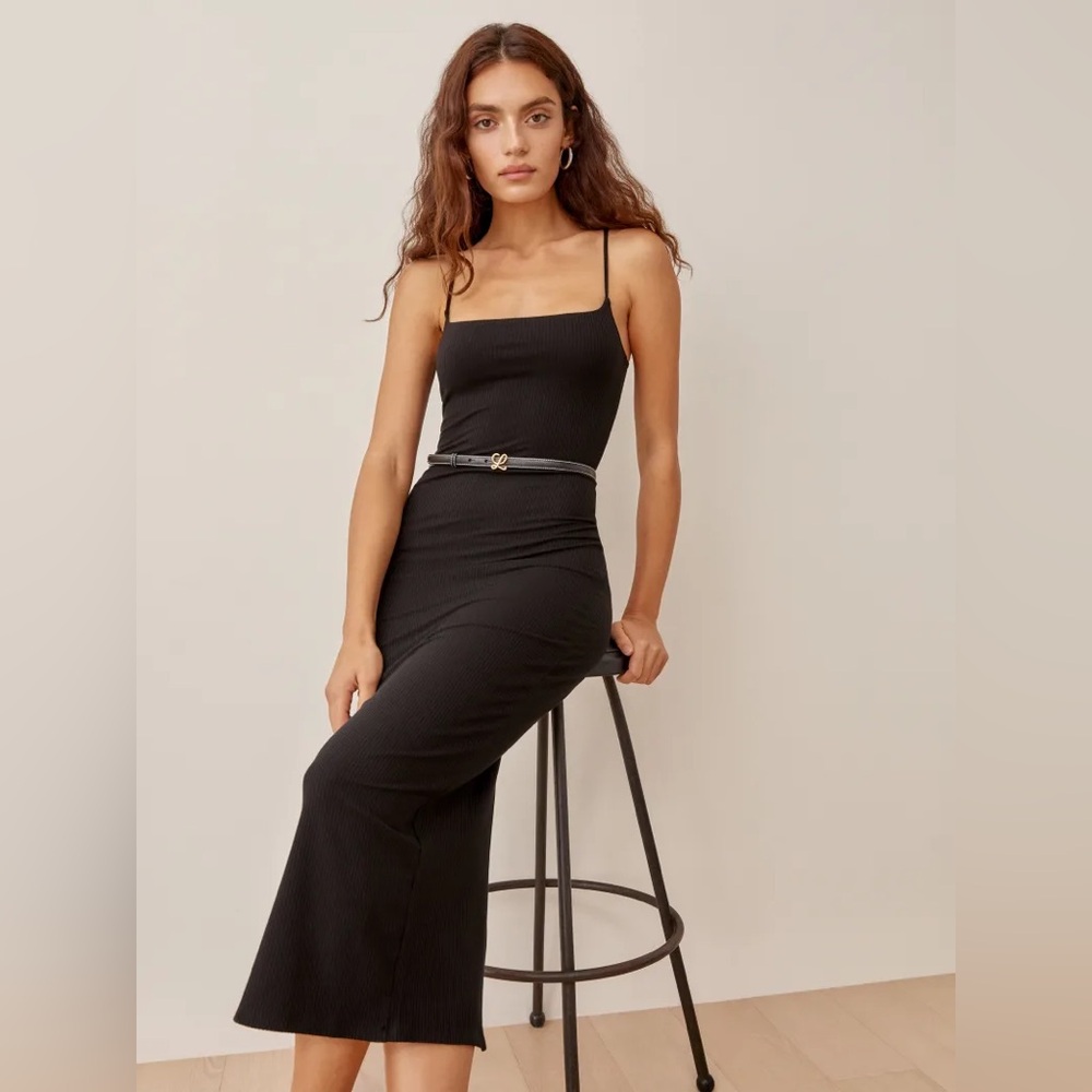 Reformation Trish Dress in Black Sz S